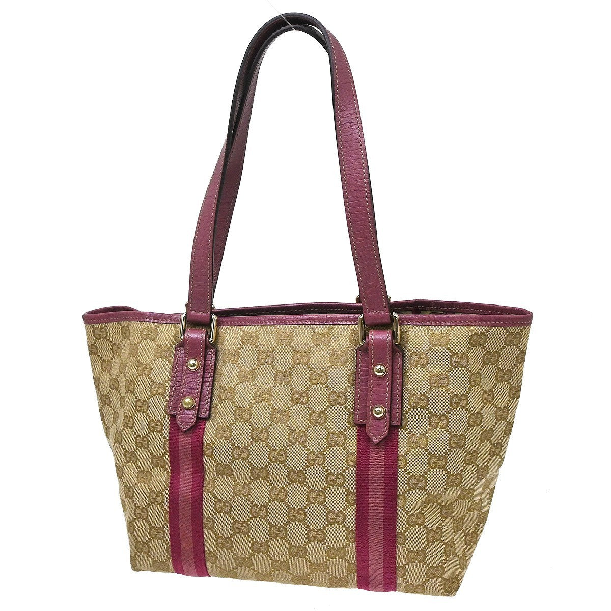 Gucci Tote Gg Canvas And Leather Beige Canvas Tote Bag Bag (Pre-Owned)
