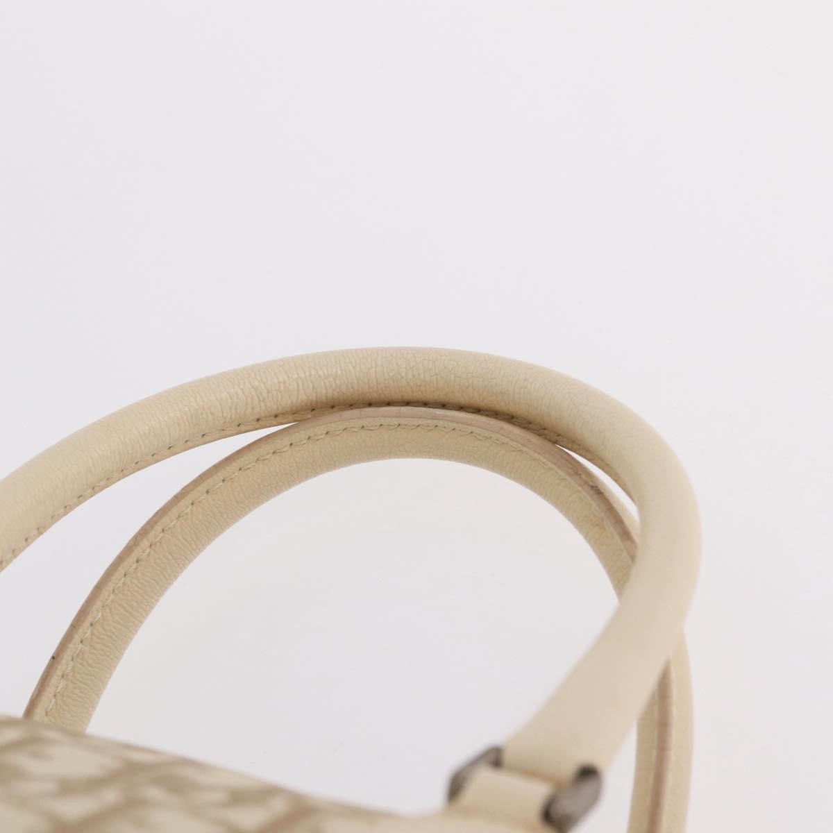 Christian Dior Vintage Boston Diorissimo Canvas Beige Canvas Handbag (Pre-Owned)