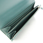 Bottega Veneta Intrecciato Turquoise Leather Wallet  (Pre-Owned)