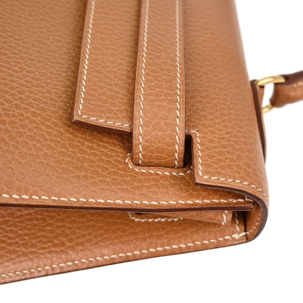 Hermes Kelly Brown Ardennes With Gold Hardware Brown Leather Handbag (Pre-Owned)