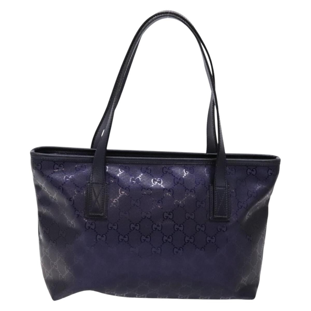 Gucci Plus Tote Gg Imprime Navy Canvas Tote Bag Bag (Pre-Owned)
