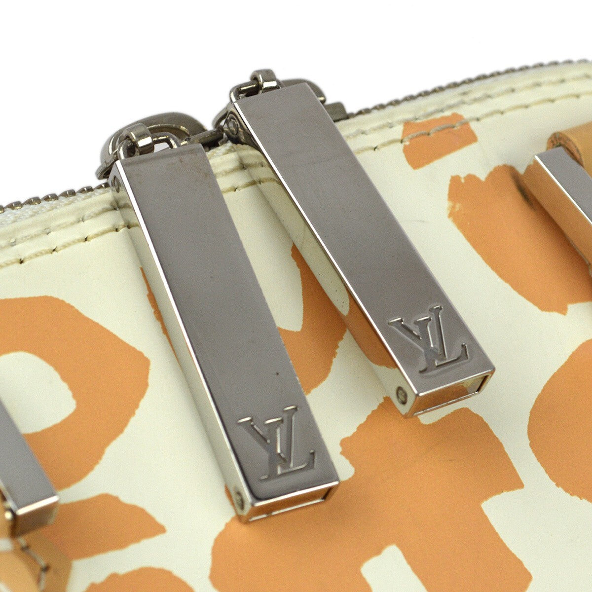 Louis Vuitton Alma Limited Edition Graffiti Leather Beige Leather Handbag (Pre-Owned)