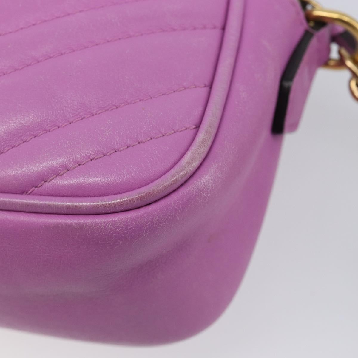 Gucci Gg Marmont Chain Matelasse Leather Pink Leather Crossbody Bag Bag (Pre-Owned)