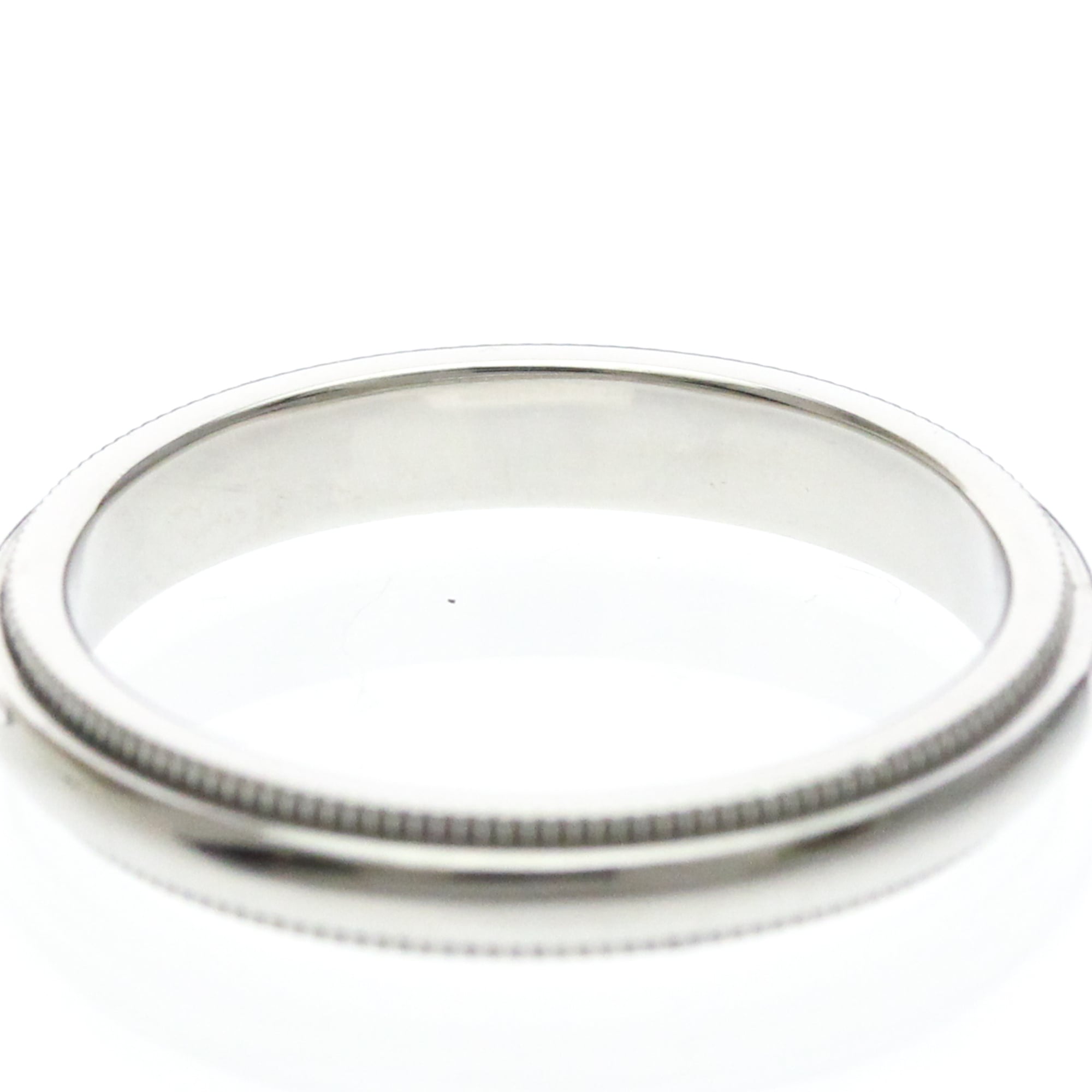 Tiffany & Co. Classic Milgrain Band Platinum Silver Platinum Ring Jewelry (Pre-Owned)