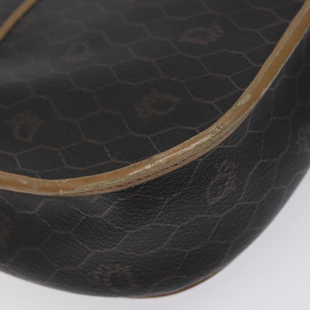 Christian Dior Vintage Honeycomb Flap Coated Canvas Black Canvas Shoulder Bag Bag (Pre-Owned)