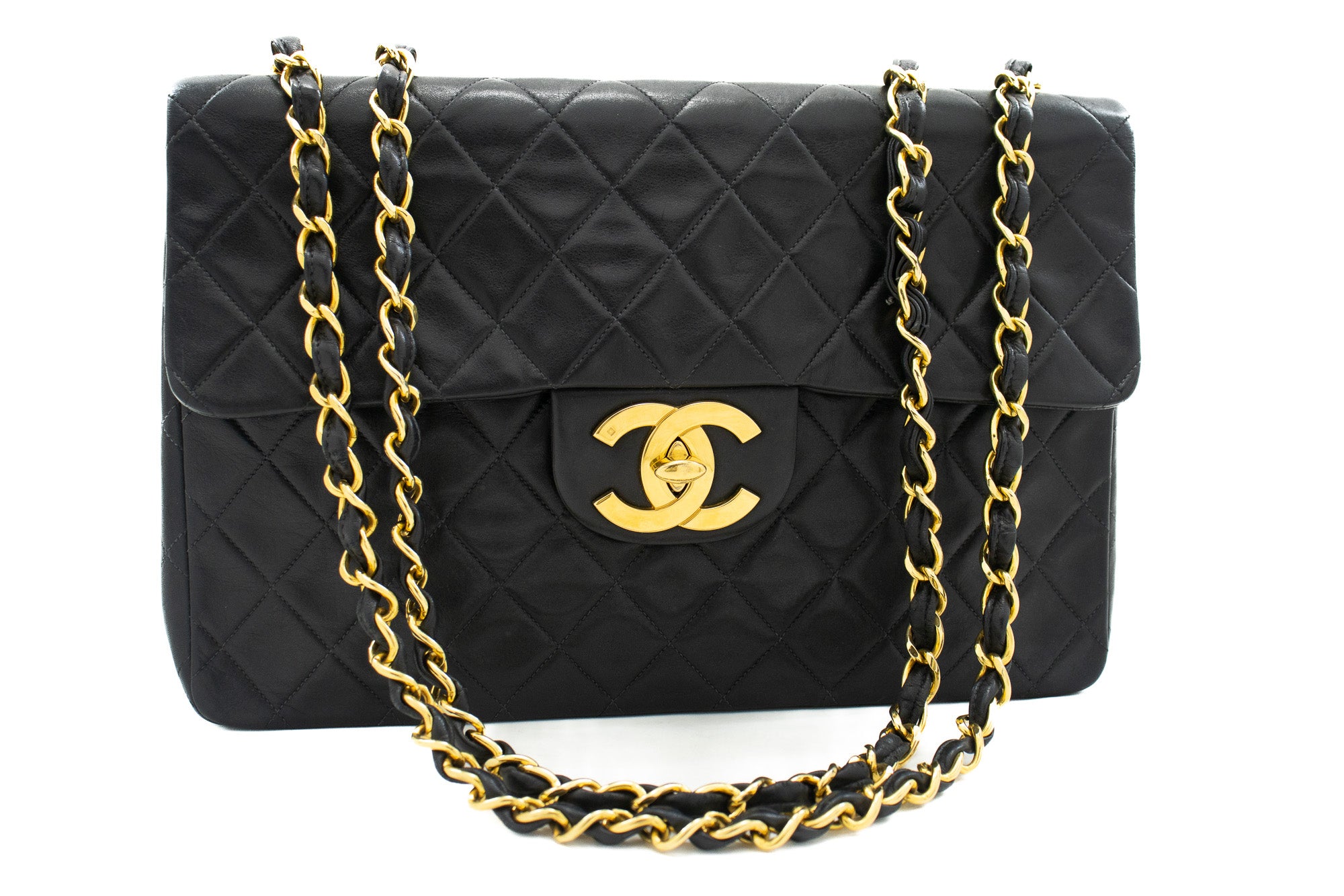Chanel Pre-owned Timeless Jumbo Classic Flap Shoulder Bag - Black