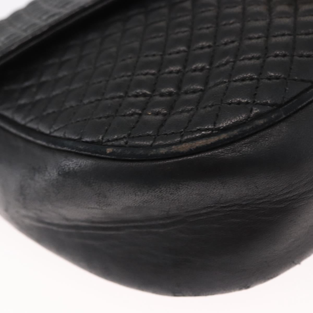 Bally Vintage Leather Black Leather Shoulder Bag Bag (Pre-Owned)
