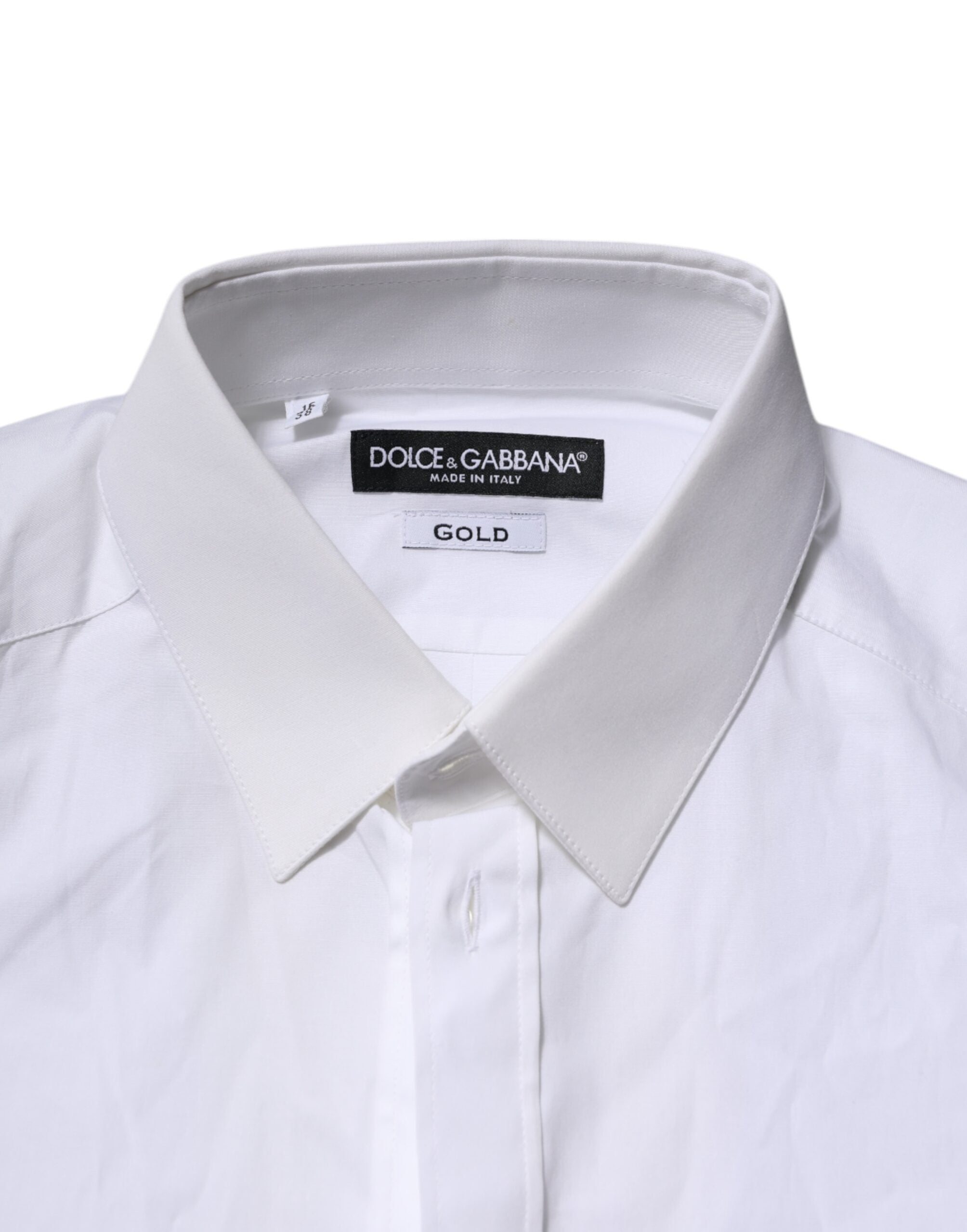 Dolce & Gabbana White GOLD Long Sleeves Dress Formal Men's Shirt
