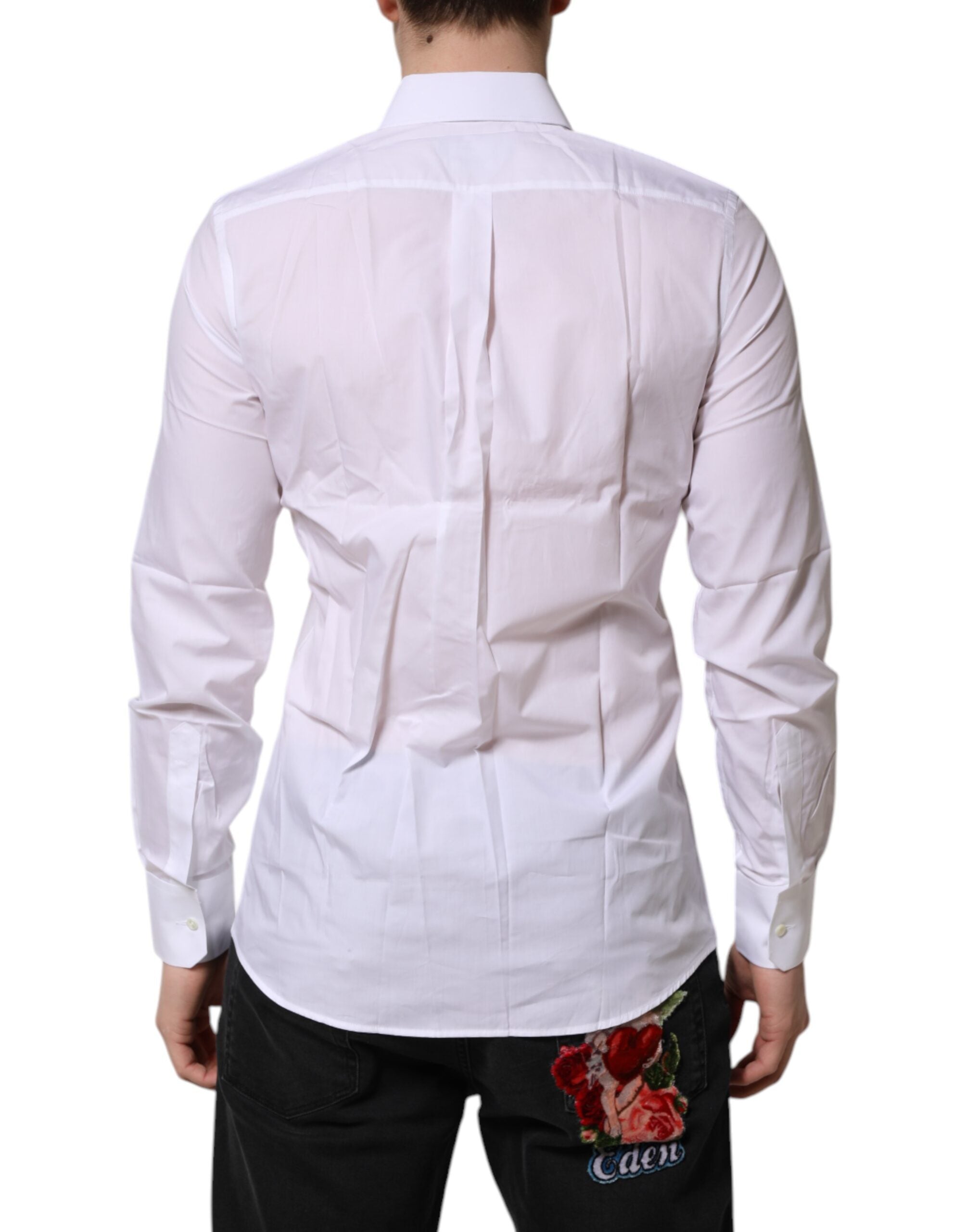 Dolce & Gabbana White MARTINI Long Sleeves Dress Formal Men's Shirt (Pre-Owned)