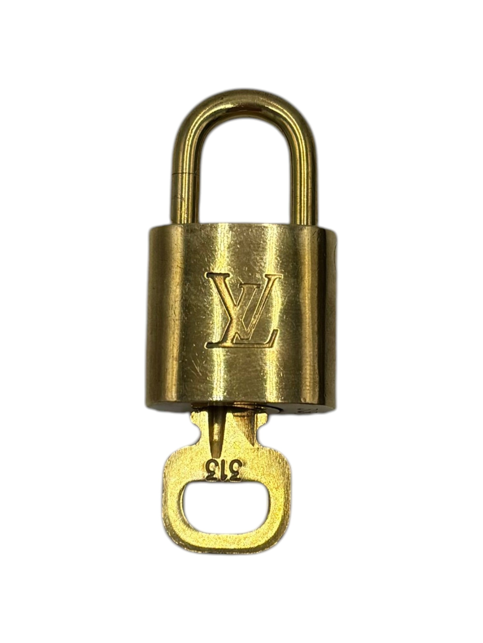 Louis Vuitton Padlock And Key Logo Cufflinks Metal Gold Metal Charms And Keychains Accessory (Pre-Owned)