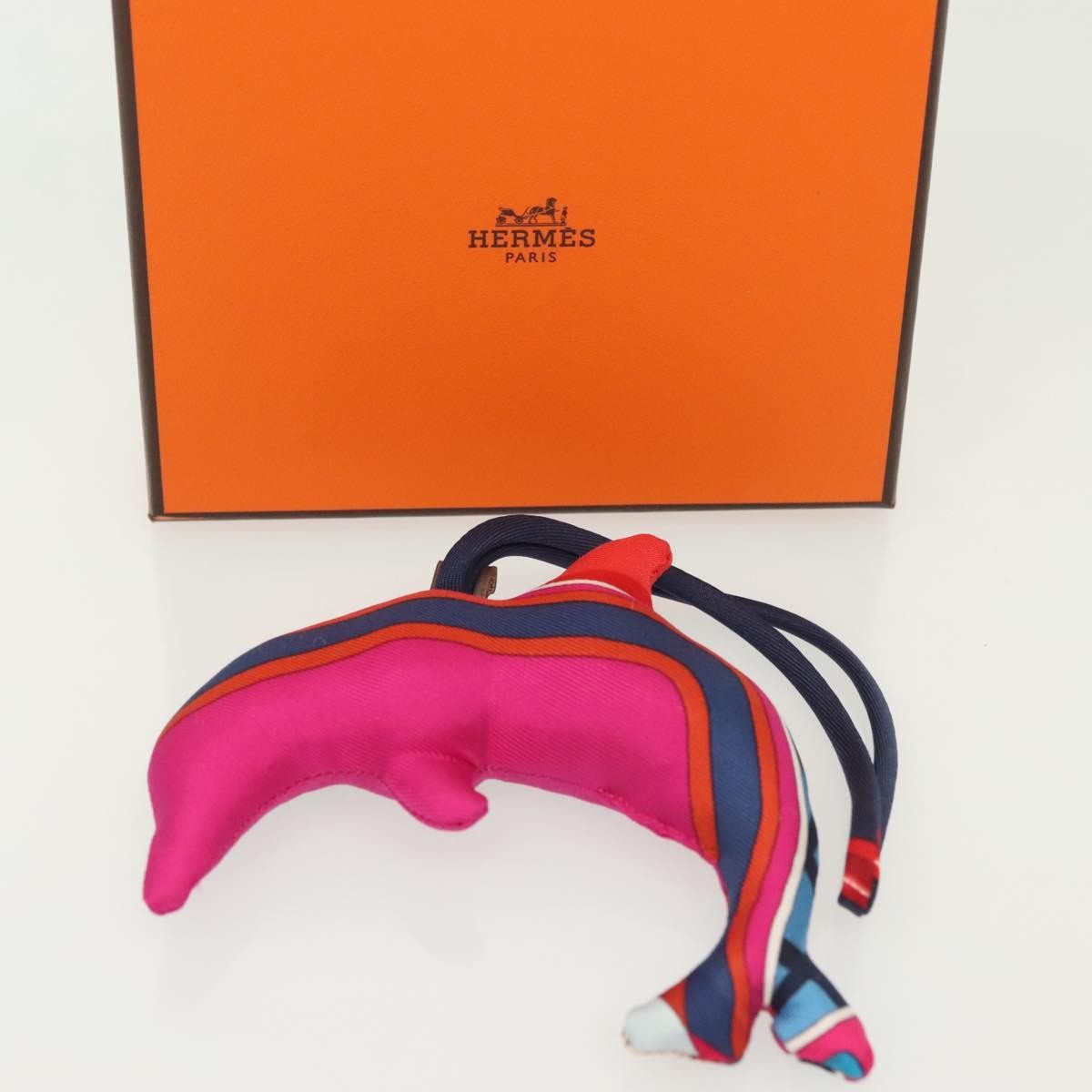 Hermes Petit H Dolphin Bag Charm Silk Purple Silk Charms And Keychains Accessory (Pre-Owned)