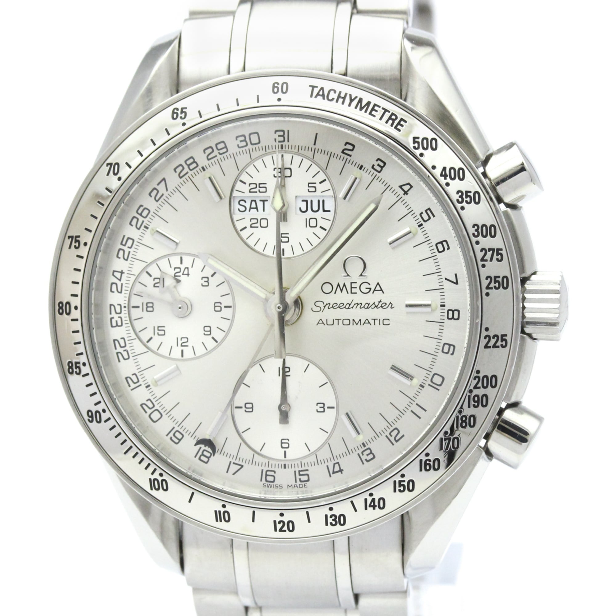 Omega Speedmaster Triple Calendar Chronograph Automatic Stainless Steel Watch (Pre-Owned)
