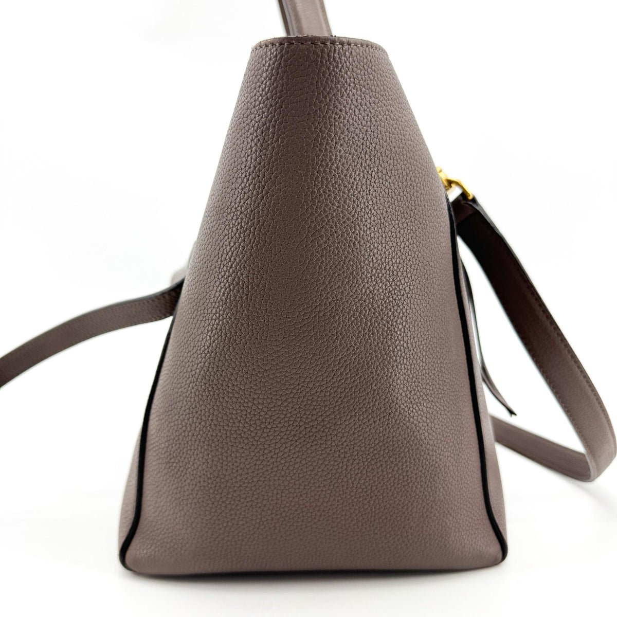 Celine Belt Textured Leather Brown Calfskin Handbag (Pre-Owned)