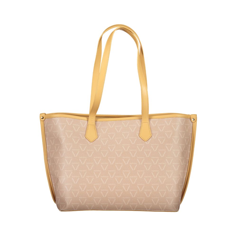 Mario Valentino Beige Polyurethane Women's Bag with Central Pocket and Zip Women's Closure