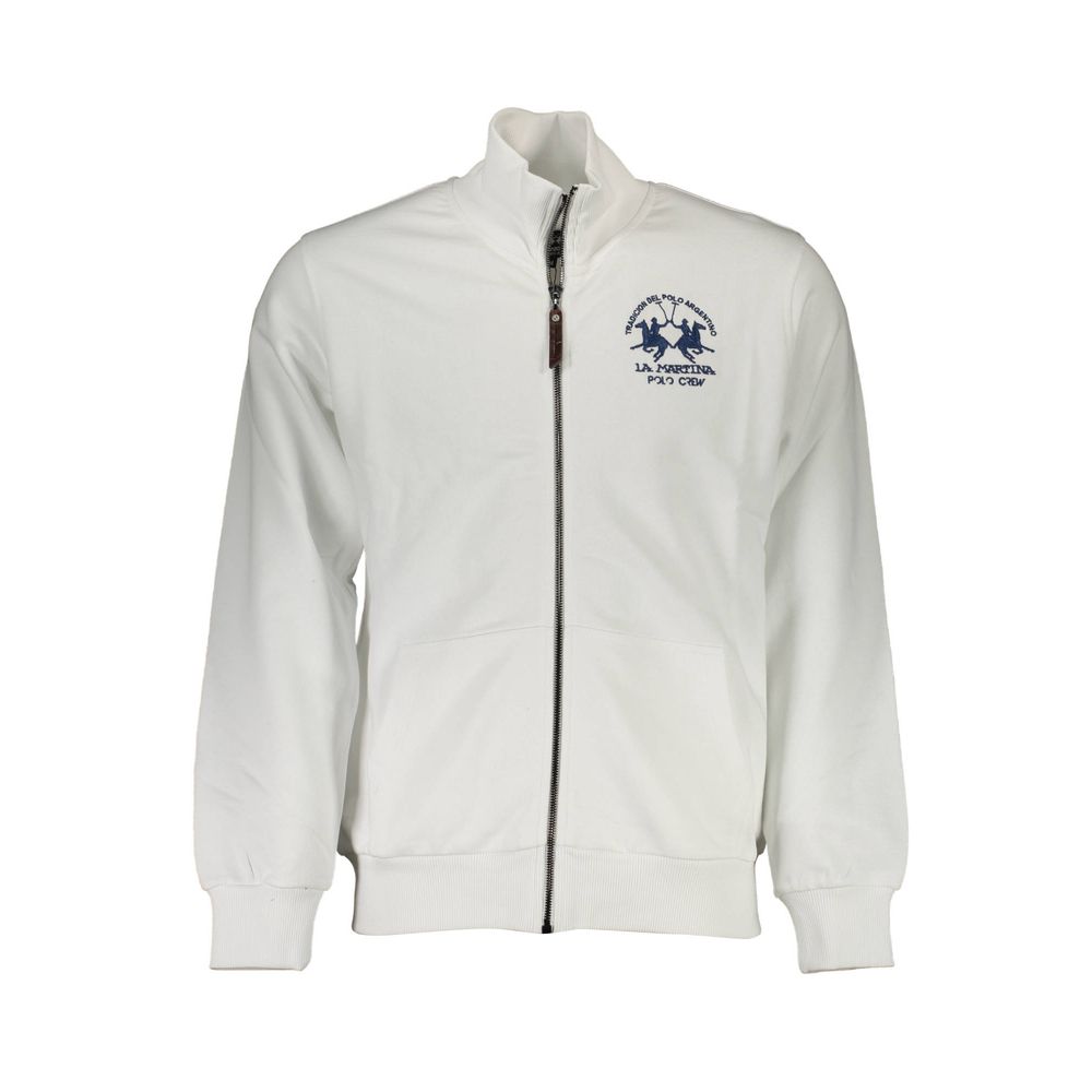La Martina White Cotton Men Men's Sweatshirt