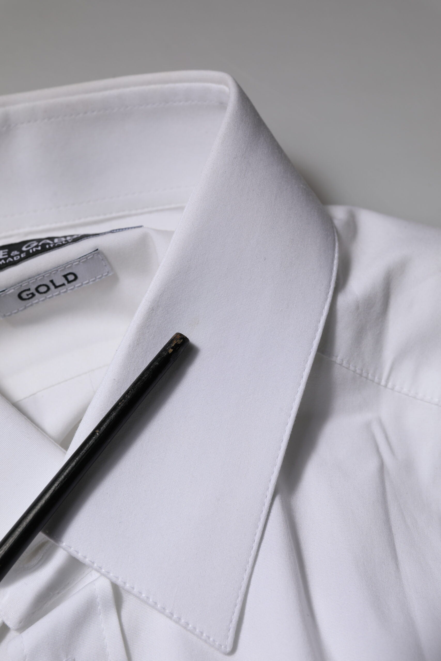 Dolce & Gabbana White GOLD Long Sleeves Dress Formal Men's Shirt (Pre-Owned)