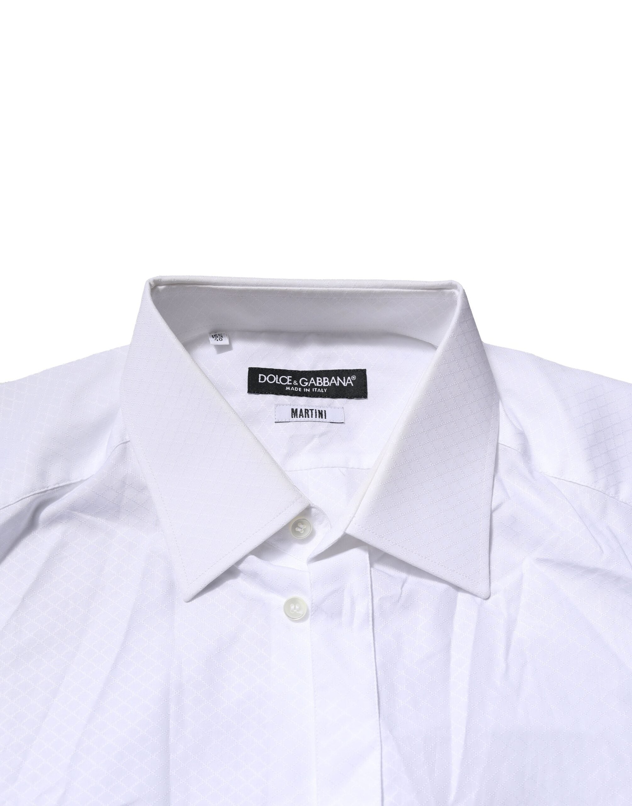 Dolce & Gabbana White MARTINI Long Sleeve Dress Formal Men's Shirt