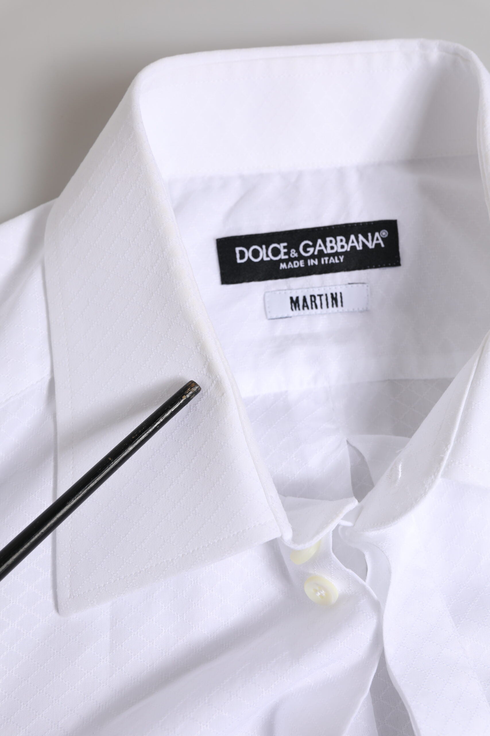 Dolce & Gabbana White MARTINI Cotton Men Dress Formal Men's Shirt (Pre-Owned)