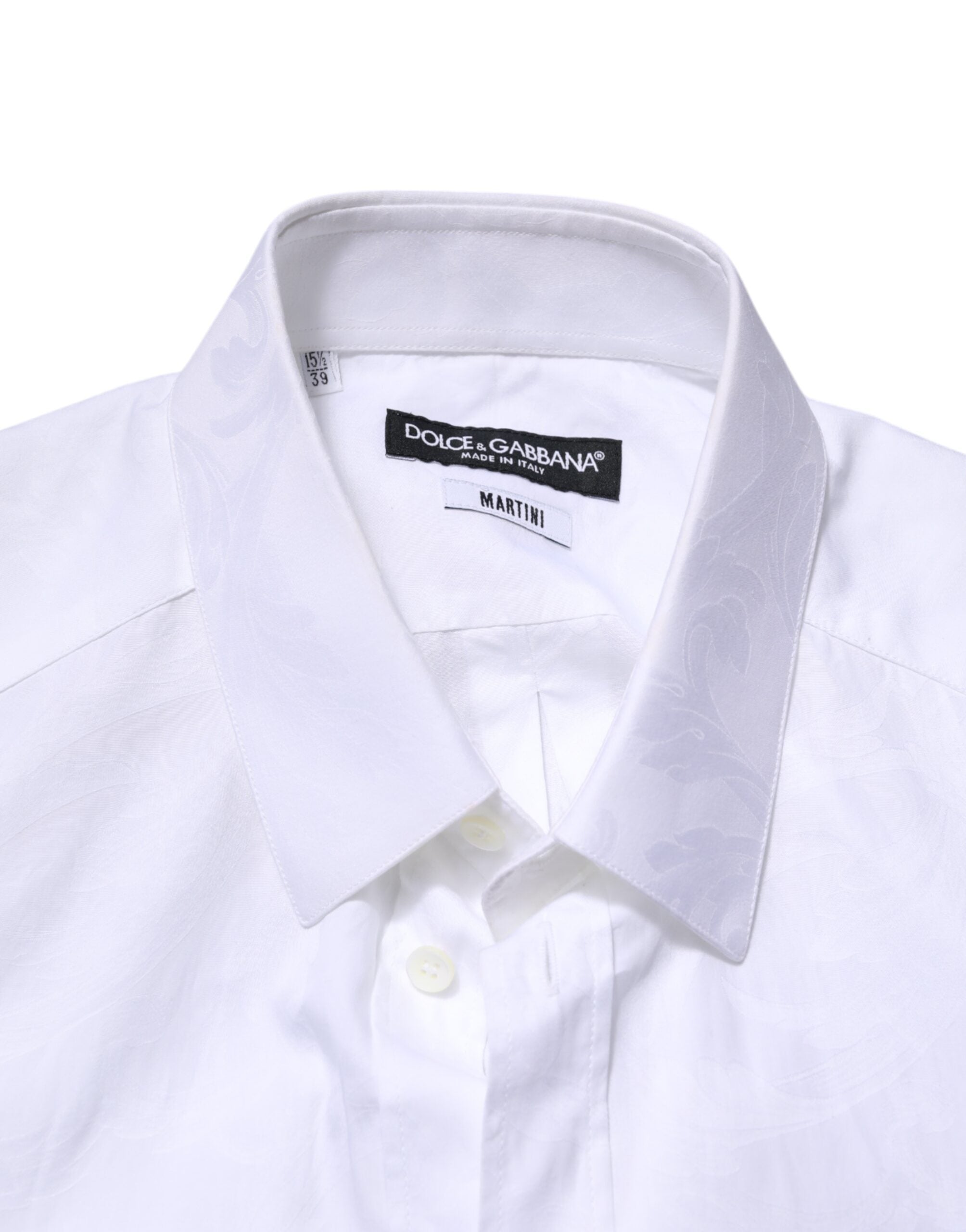 Dolce & Gabbana White MARTINI Cotton Long Sleeve Formal Men's Shirt (Pre-Owned)