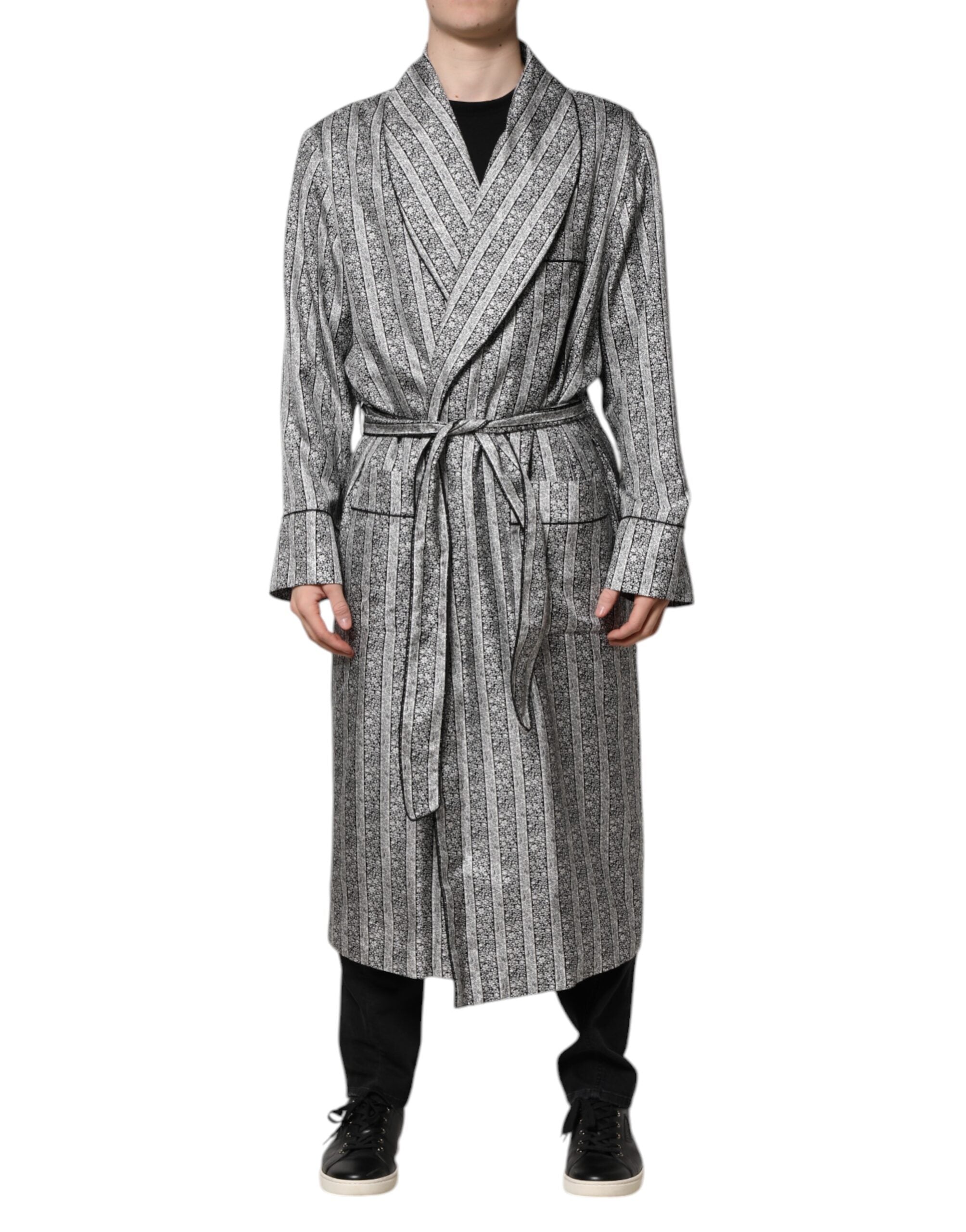 Dolce & Gabbana Multicolor Floral Robe Coat Wrap Men's Jacket