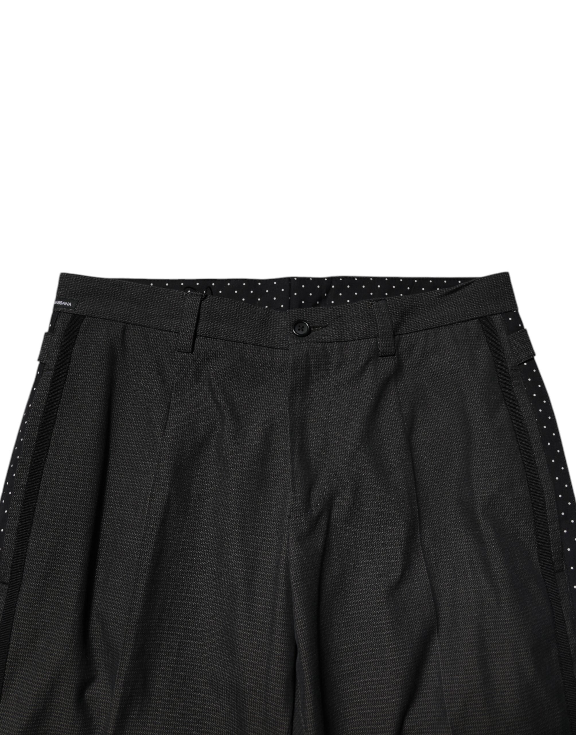 Dolce & Gabbana Gray Cotton Patterned Formal Men's Pants