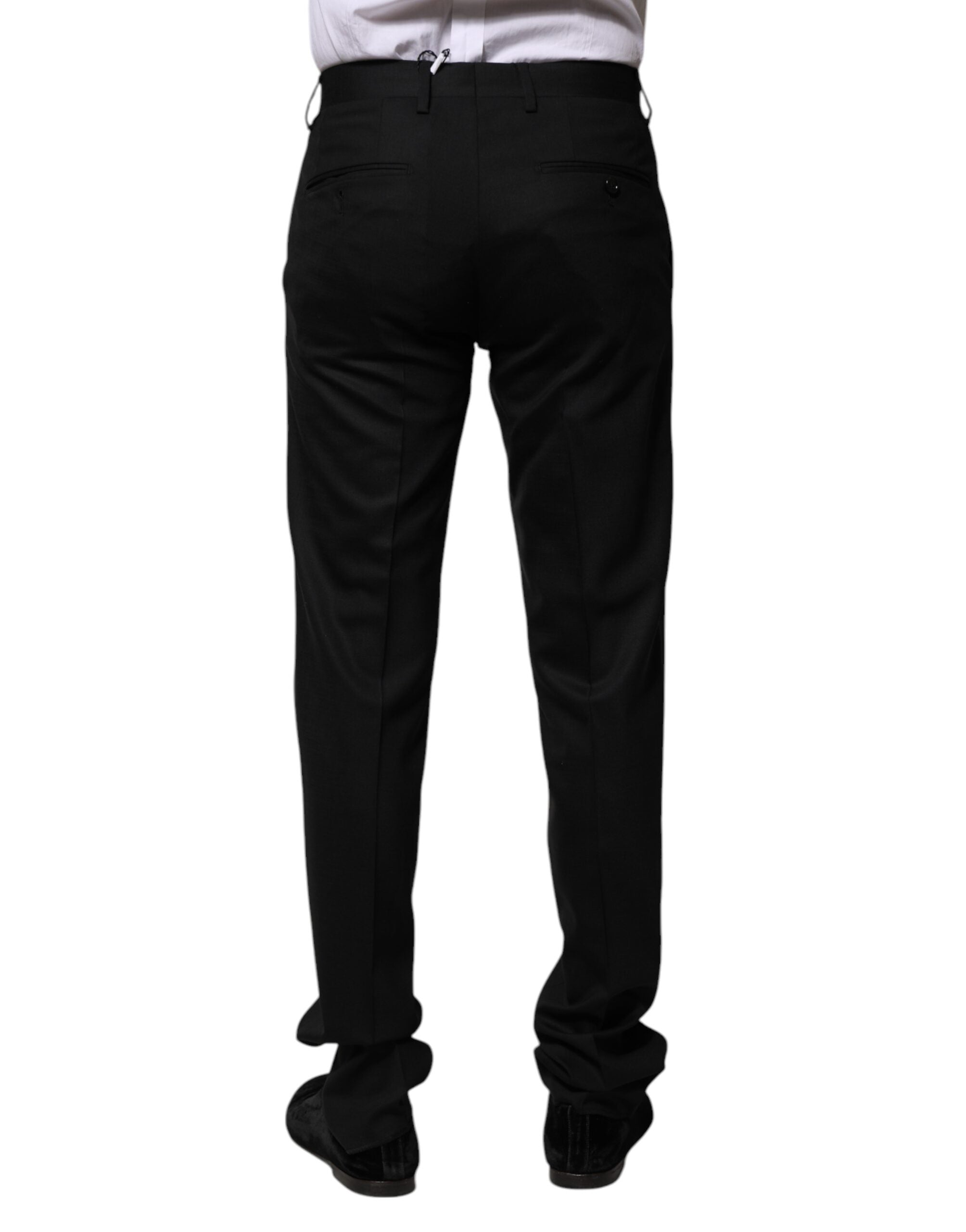 Dolce & Gabbana Black Wool Formal Dress Men's Pants