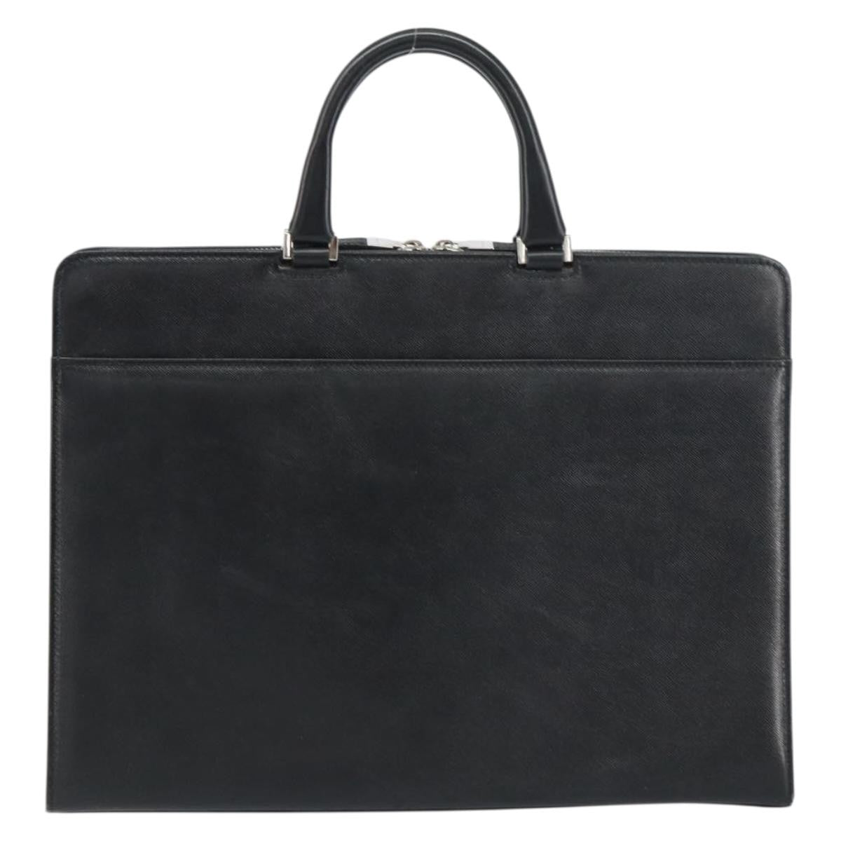 Burberry Vintage Leather Black Leather Briefcase Bag (Pre-Owned)