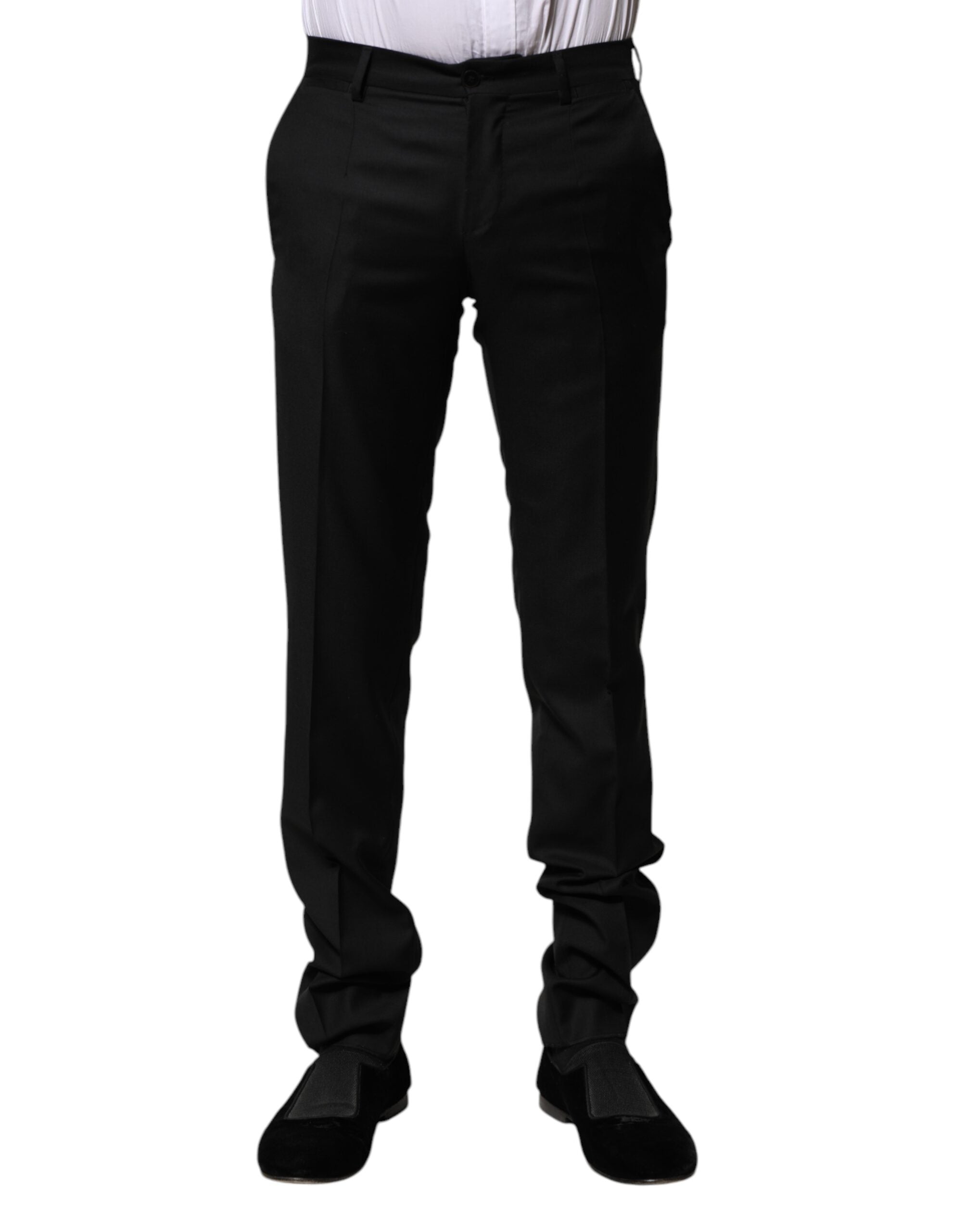 Dolce & Gabbana Black Wool Formal Men Slim Men's Pants