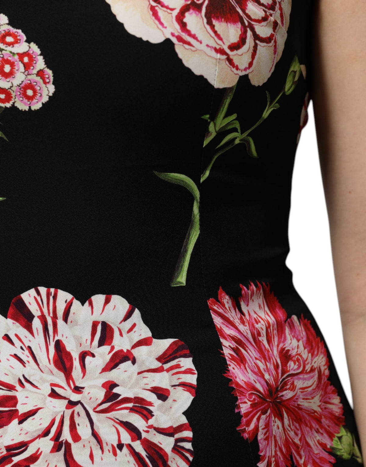 Dolce & Gabbana Black Floral Print Sleeveless Tank Blouse Women's Top