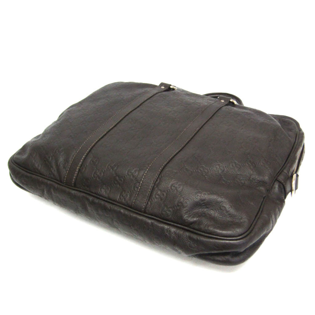 Gucci Convertible Guccissima Leather Brown Leather Briefcase Bag (Pre-Owned)