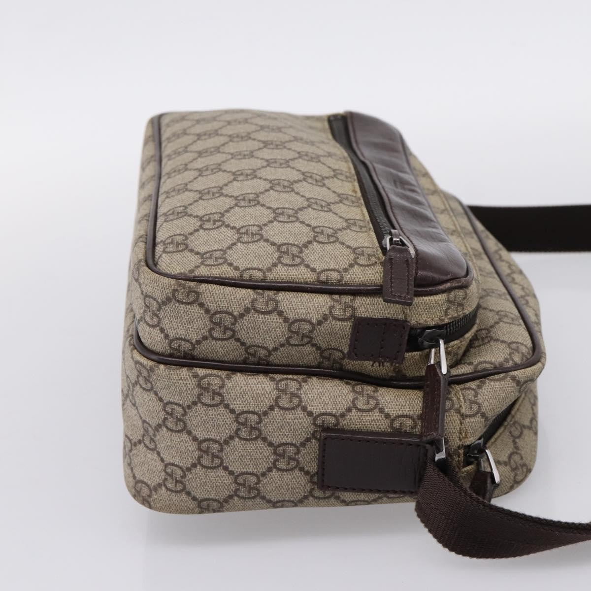 Gucci Front Zip Pocket Messenger Gg Coated Canvas Beige Canvas Shoulder Bag Bag (Pre-Owned)