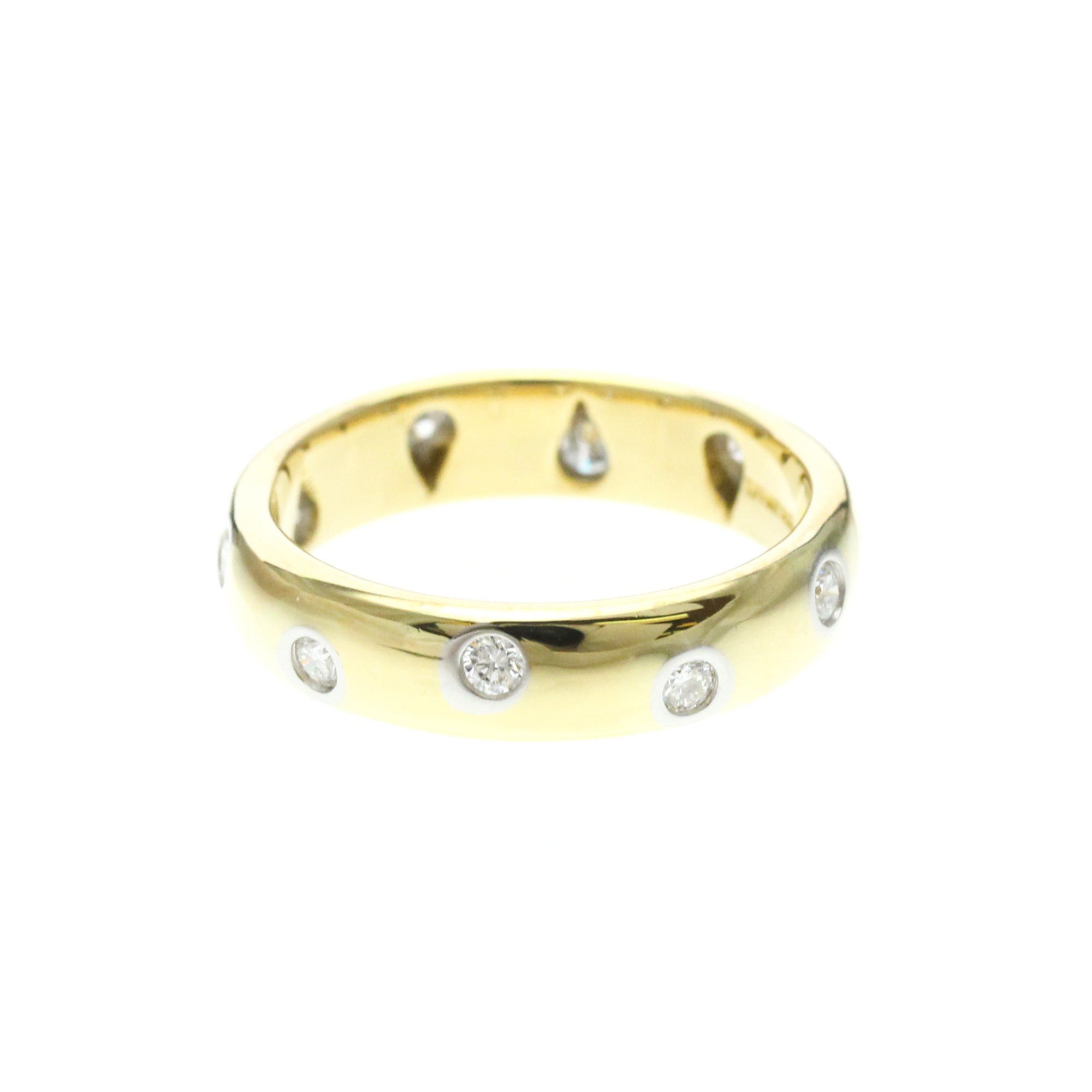 Tiffany & Co. Dots Platinum And Yellow Gold (18K) With Diamond Gold Yellow_Gold Ring Jewelry (Pre-Owned)