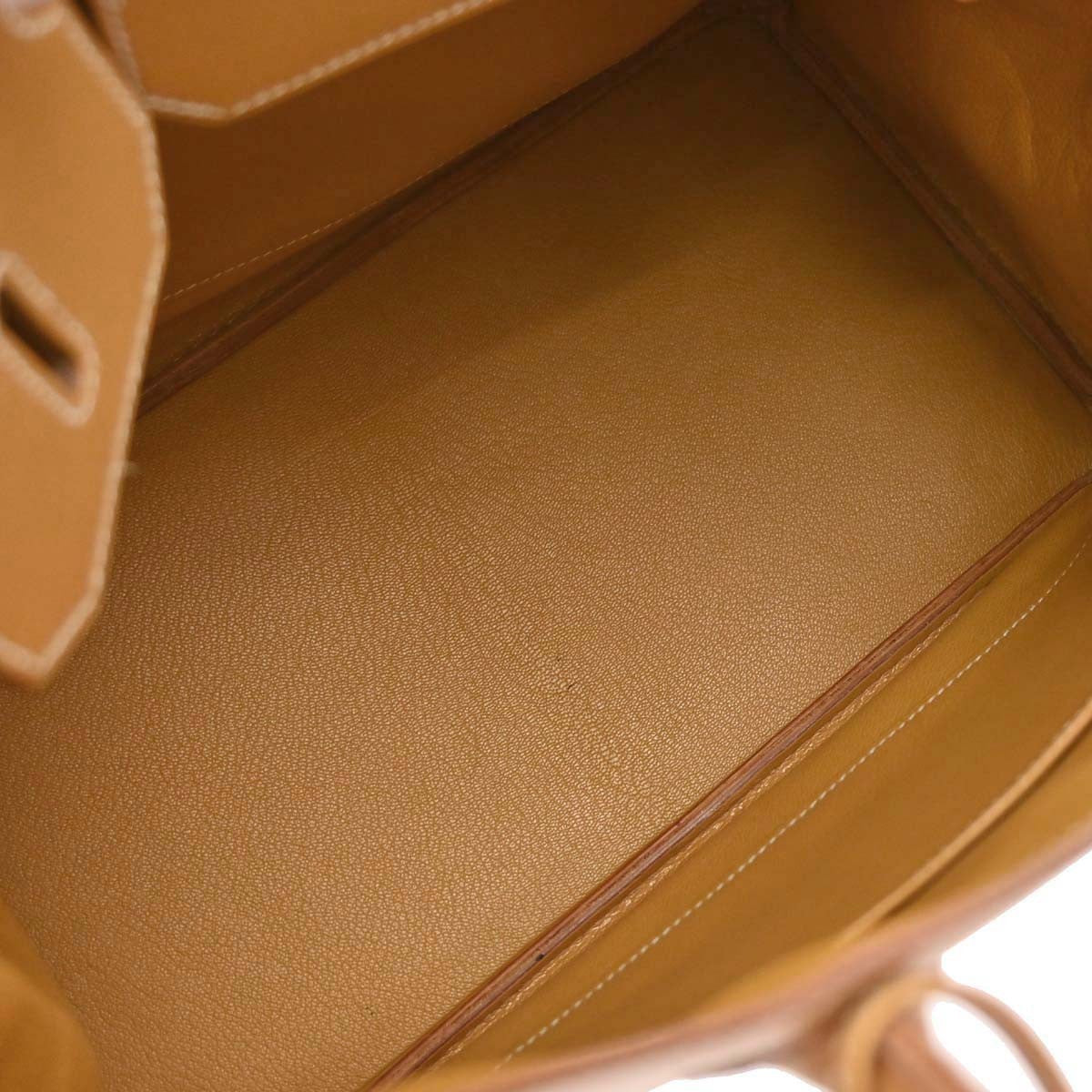 Hermes Hac Birkin Brown Vache Natural With Gold Hardware Neutral Leather Handbag (Pre-Owned)