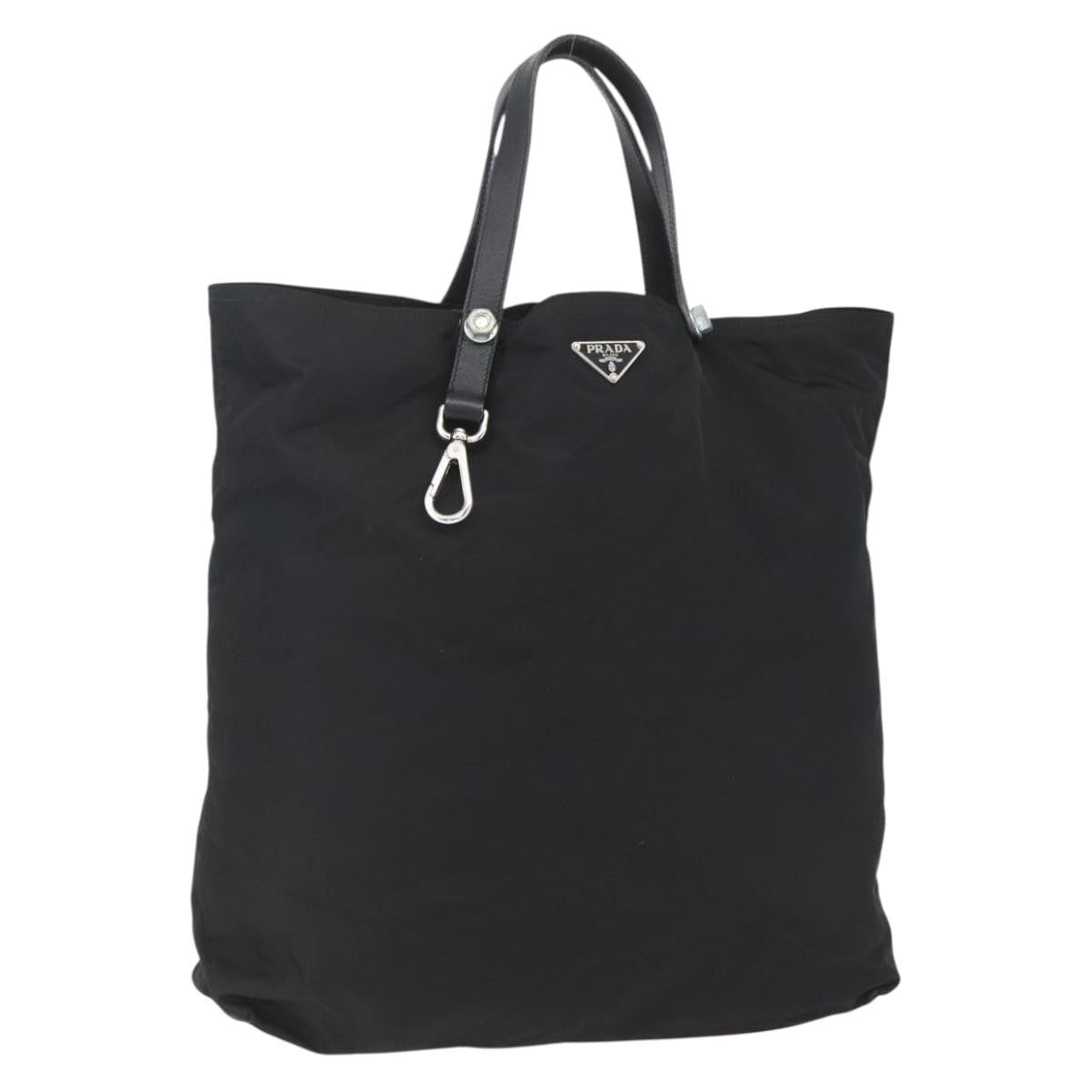 Prada Vintage Tote Tessuto Black Nylon Tote Bag Bag (Pre-Owned)