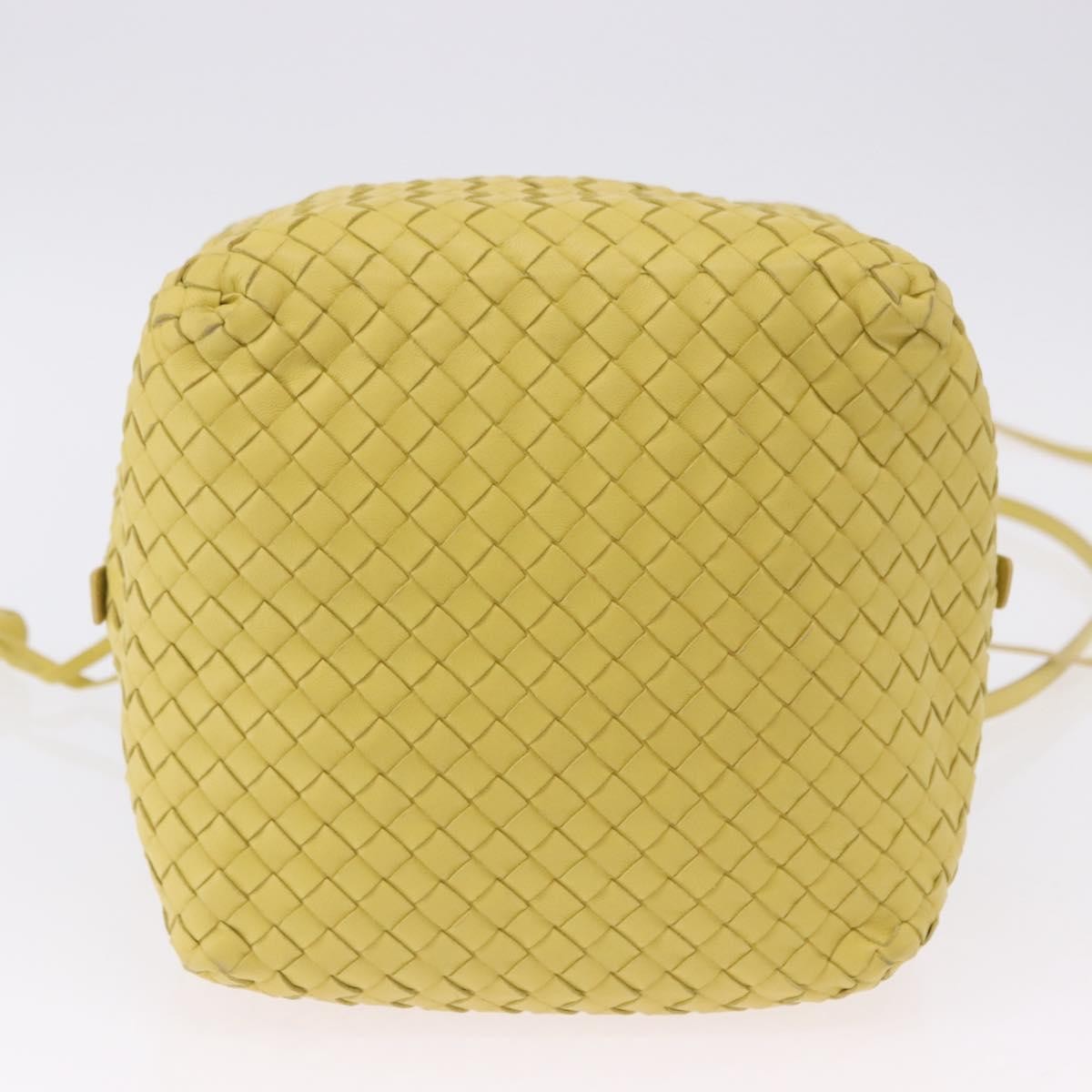 Bottega Veneta Zip Cube Messenger Intrecciato Nappa Yellow Leather Shoulder Bag Bag (Pre-Owned)