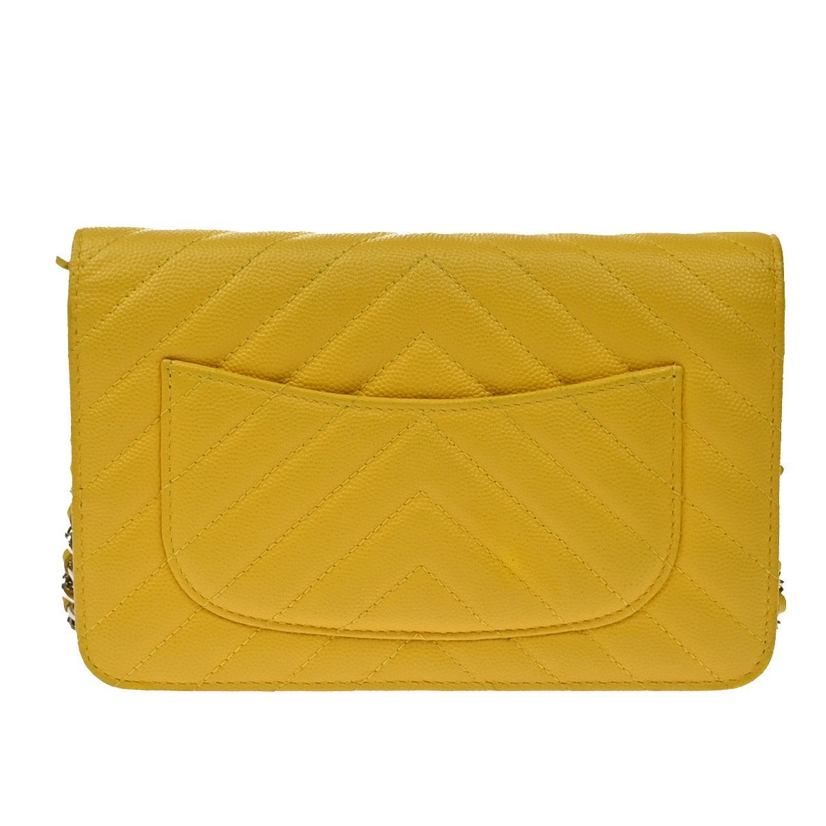 Chanel Wallet On Chain Quilted Caviar Yellow Calfskin Crossbody Bag Bag (Pre-Owned)