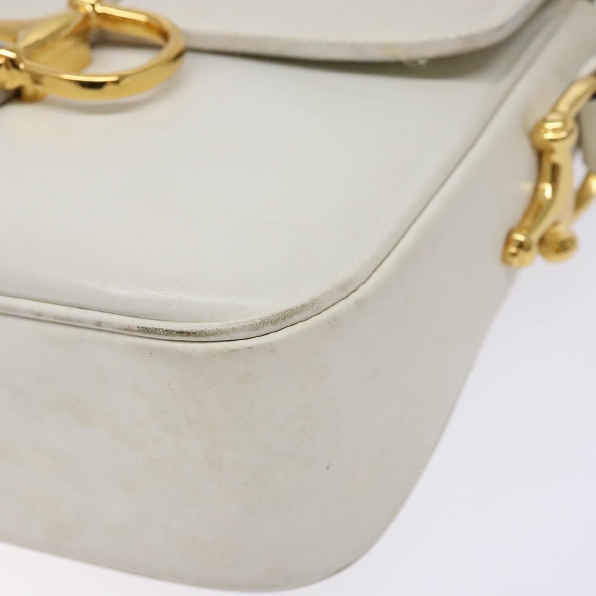 Celine Shoulder Leather White Leather Shoulder Bag Bag (Pre-Owned)