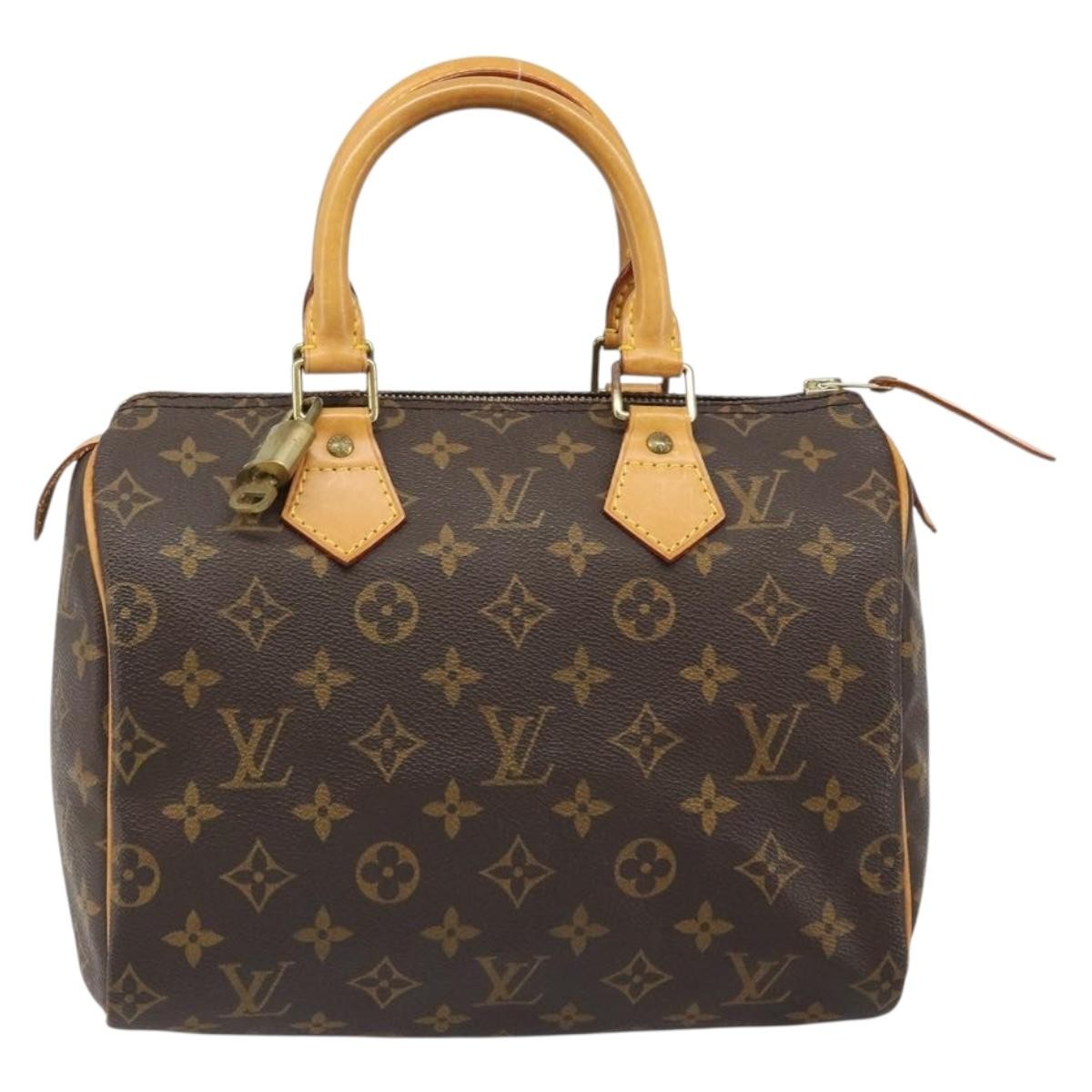 Louis Vuitton Speedy Monogram Canvas Neutral Canvas Handbag (Pre-Owned)