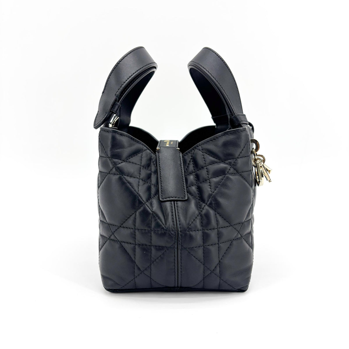 Christian Dior Toujours Macrocannage Quilt Calfskin Black Leather Tote Bag Bag (Pre-Owned)