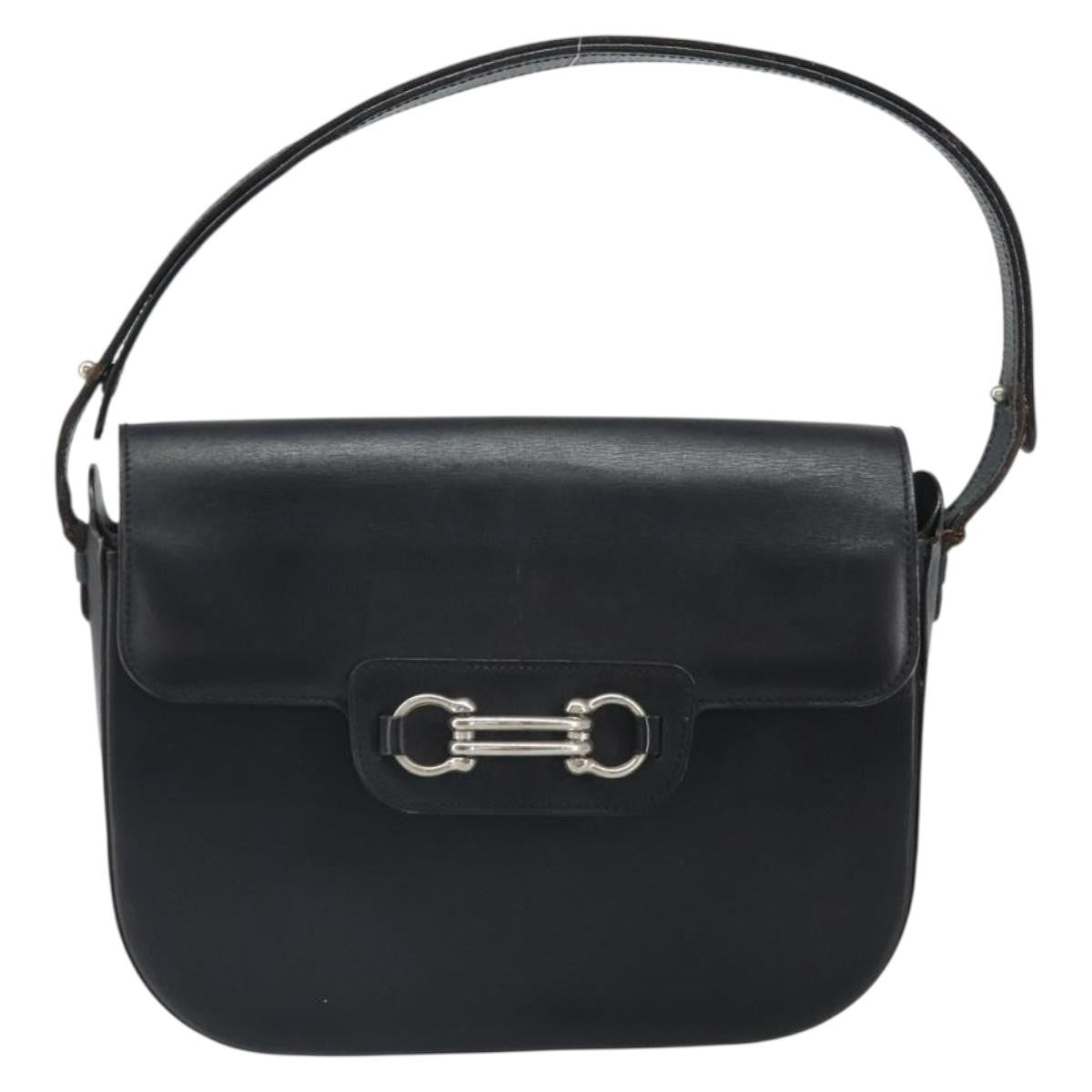 Christian Dior Shoulder Leather Black Leather Shoulder Bag Bag (Pre-Owned)