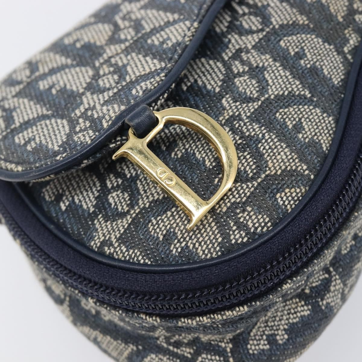 Christian Dior Saddle Zip Diorissimo Canvas Navy Canvas Clutche & Pouche Bag (Pre-Owned)