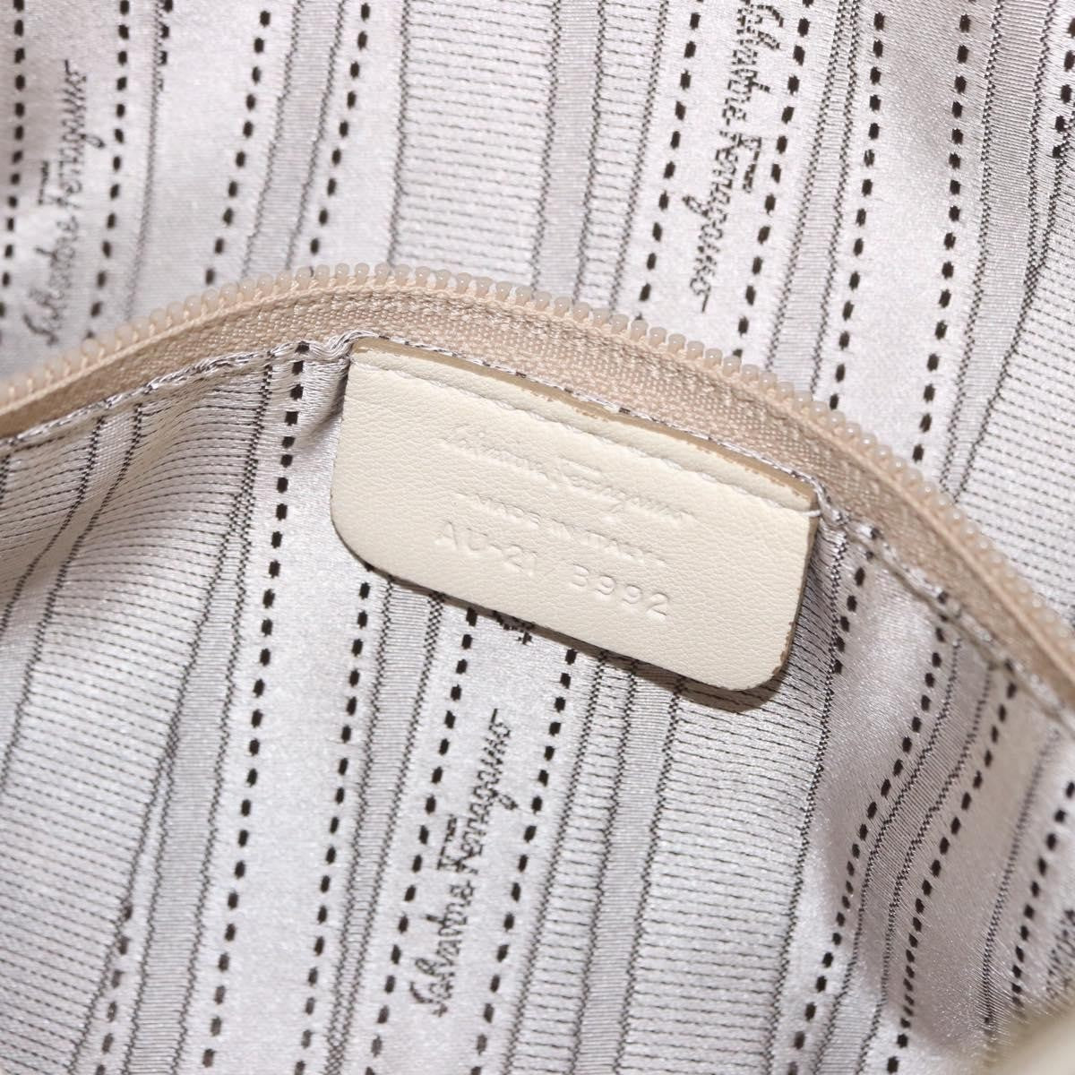 Salvatore Ferragamo Betulla Chain Tote Leather White Leather Handbag (Pre-Owned)