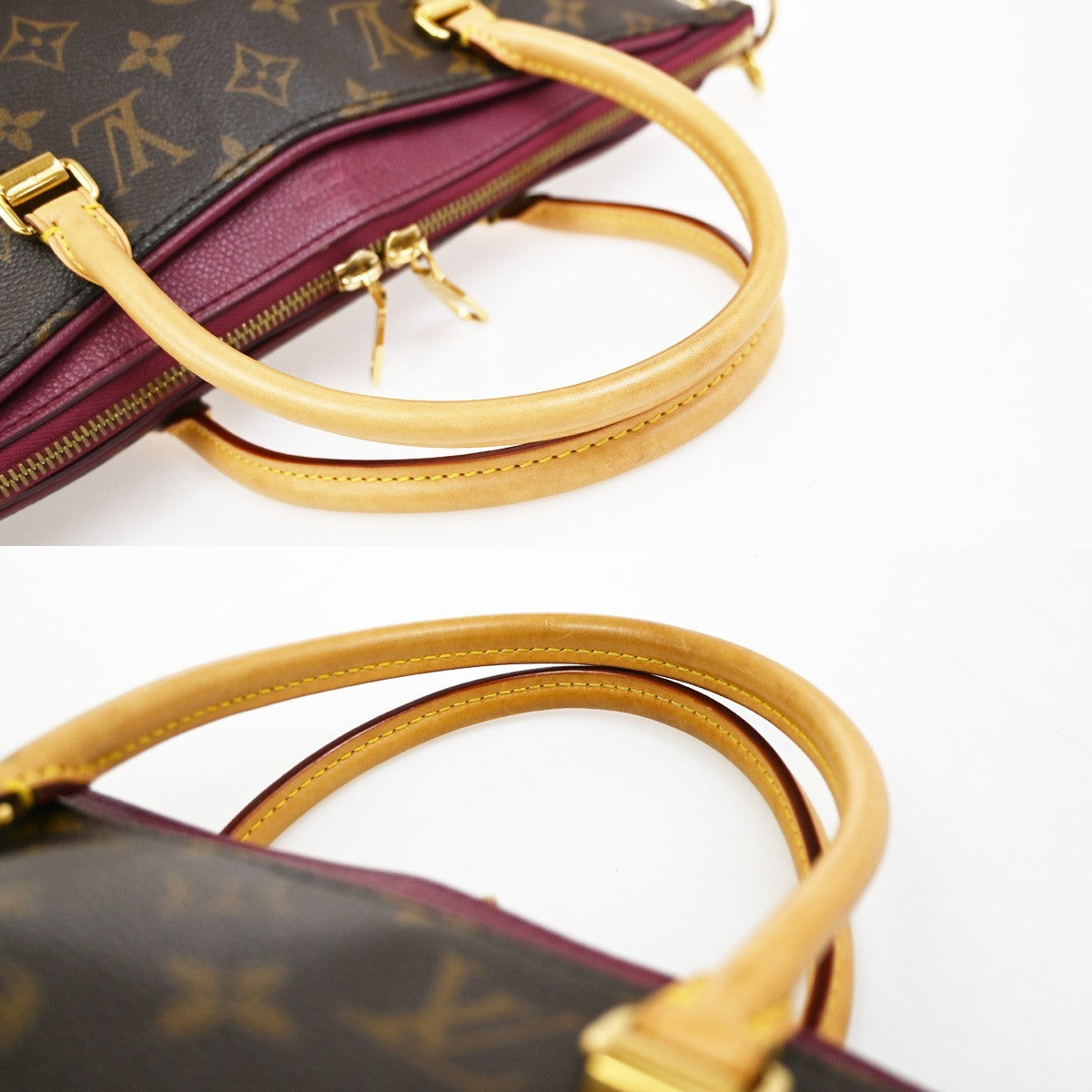 Louis Vuitton Pallas Tote Monogram Canvas With Leather Brown Leather Handbag (Pre-Owned)