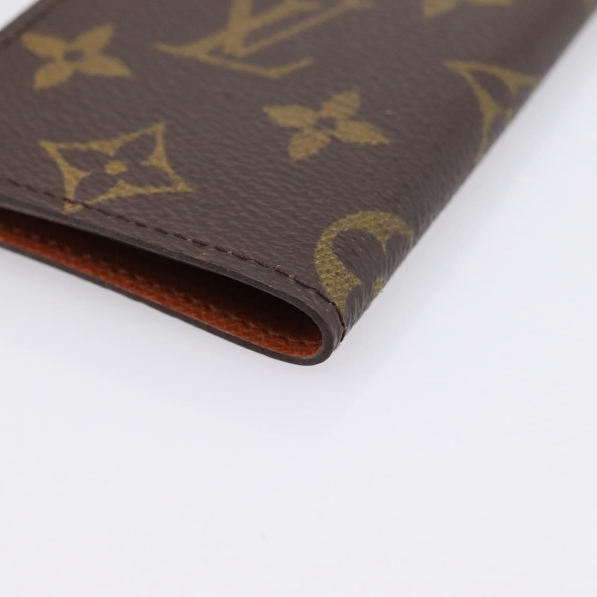 Louis Vuitton Porte Cartes Pression Card Case Monogram Canvas Brown Canvas Card Holders Accessory (Pre-Owned)