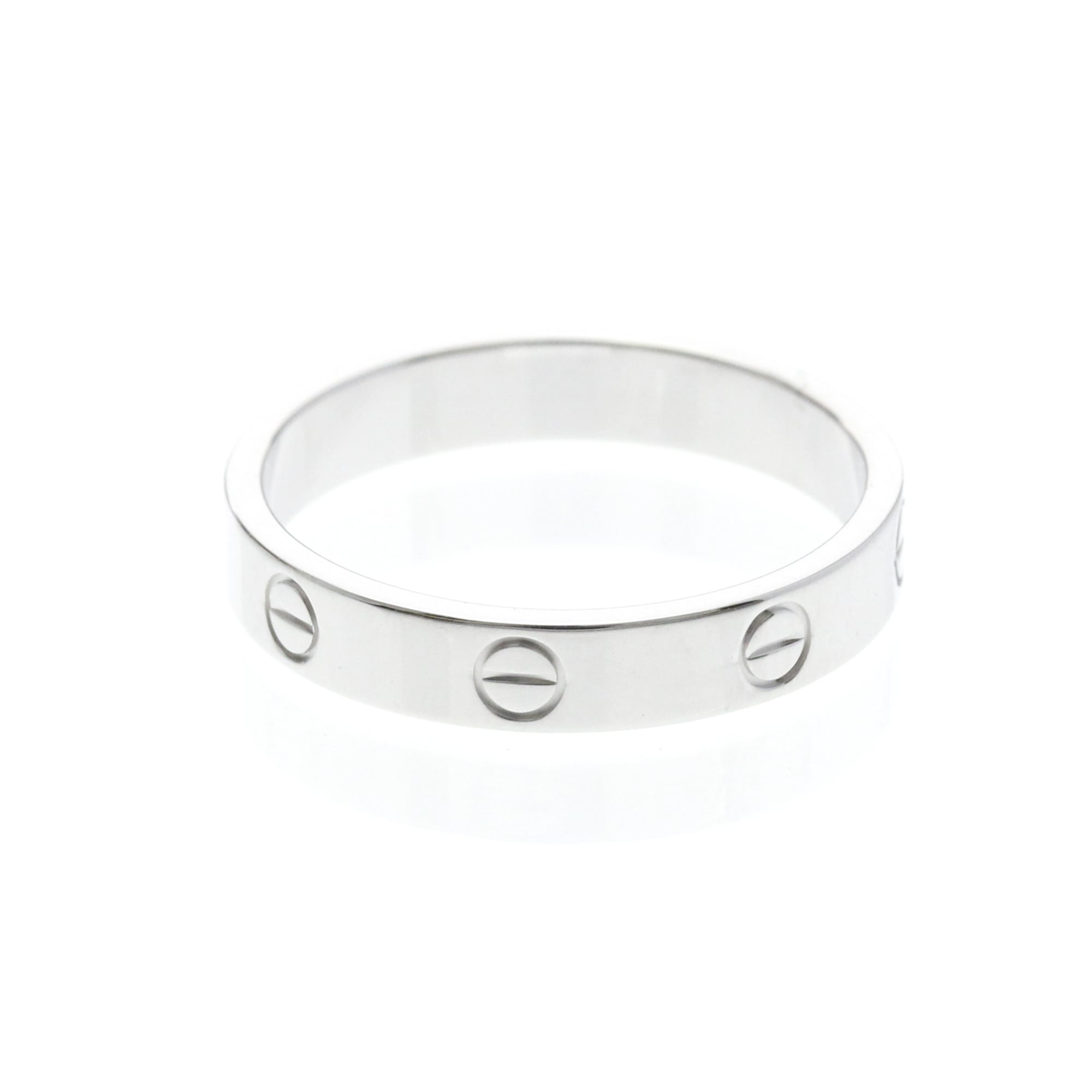 Cartier Love Wedding Band 18K White Gold Silver White_Gold Ring Jewelry (Pre-Owned)