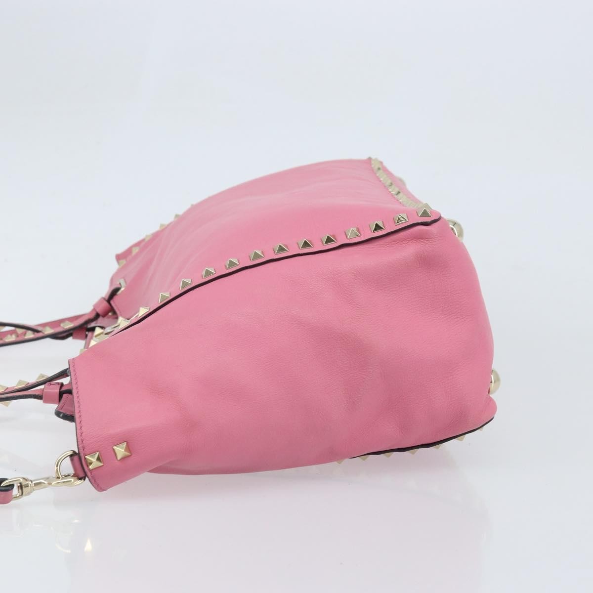 Valentino Garavani Rockstud Tote Soft Leather Pink Leather Tote Bag Bag (Pre-Owned)