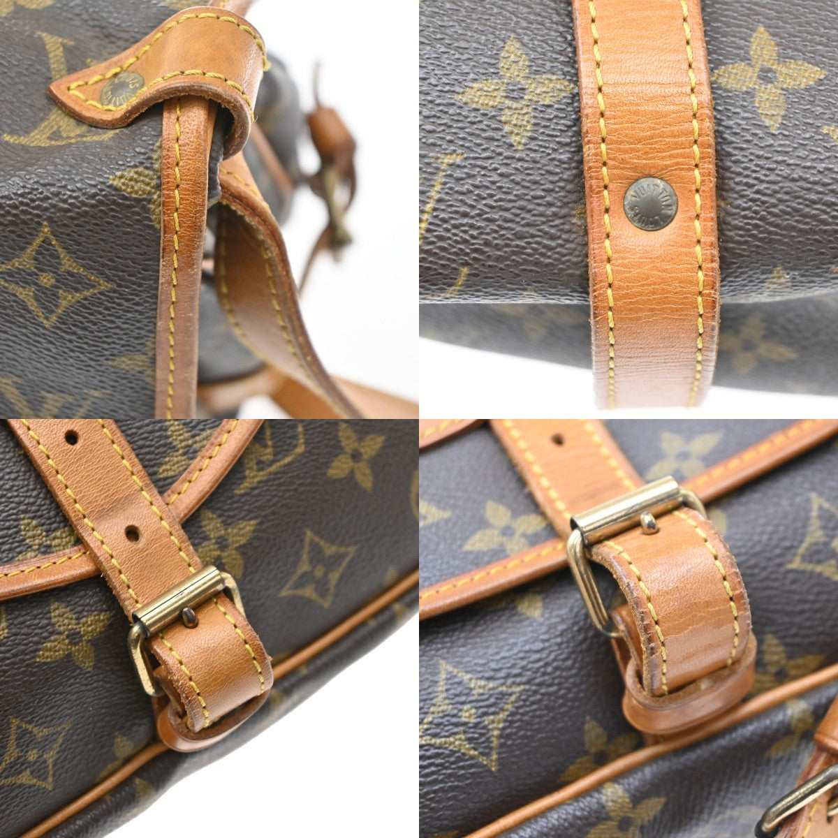 Louis Vuitton Saumur Monogram Canvas Brown Canvas Shoulder Bag Bag (Pre-Owned)