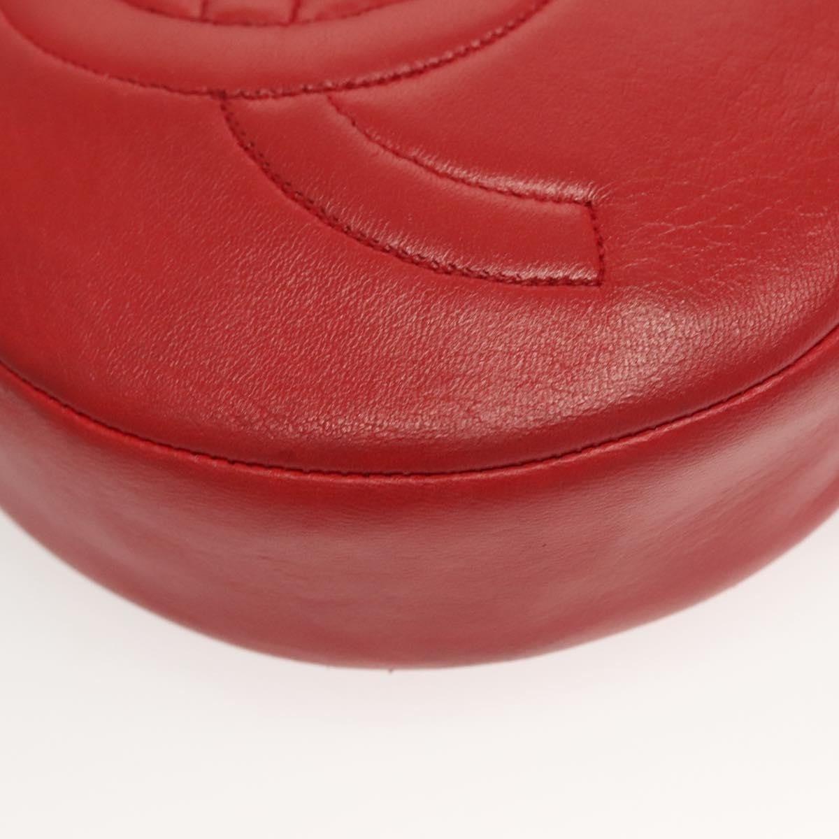 Chanel Vintage Round Tassel Quilted Lambskin Red Leather Shoulder Bag Bag (Pre-Owned)