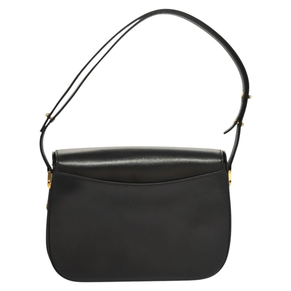 Bally Vintage Leather Black Leather Shoulder Bag Bag (Pre-Owned)