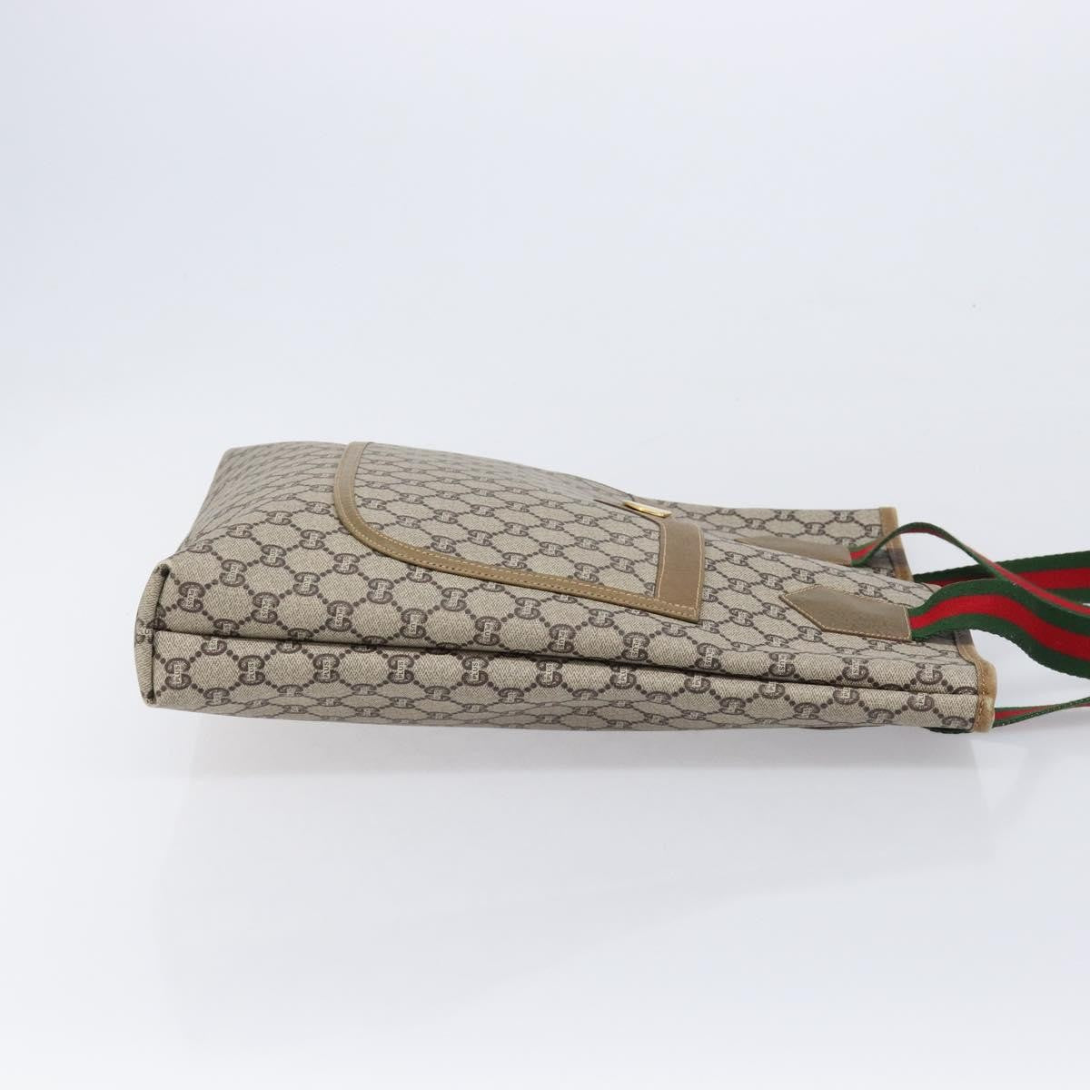 Gucci Ophidia Front Pocket Gg Coated Canvas Beige Canvas Briefcase Bag (Pre-Owned)